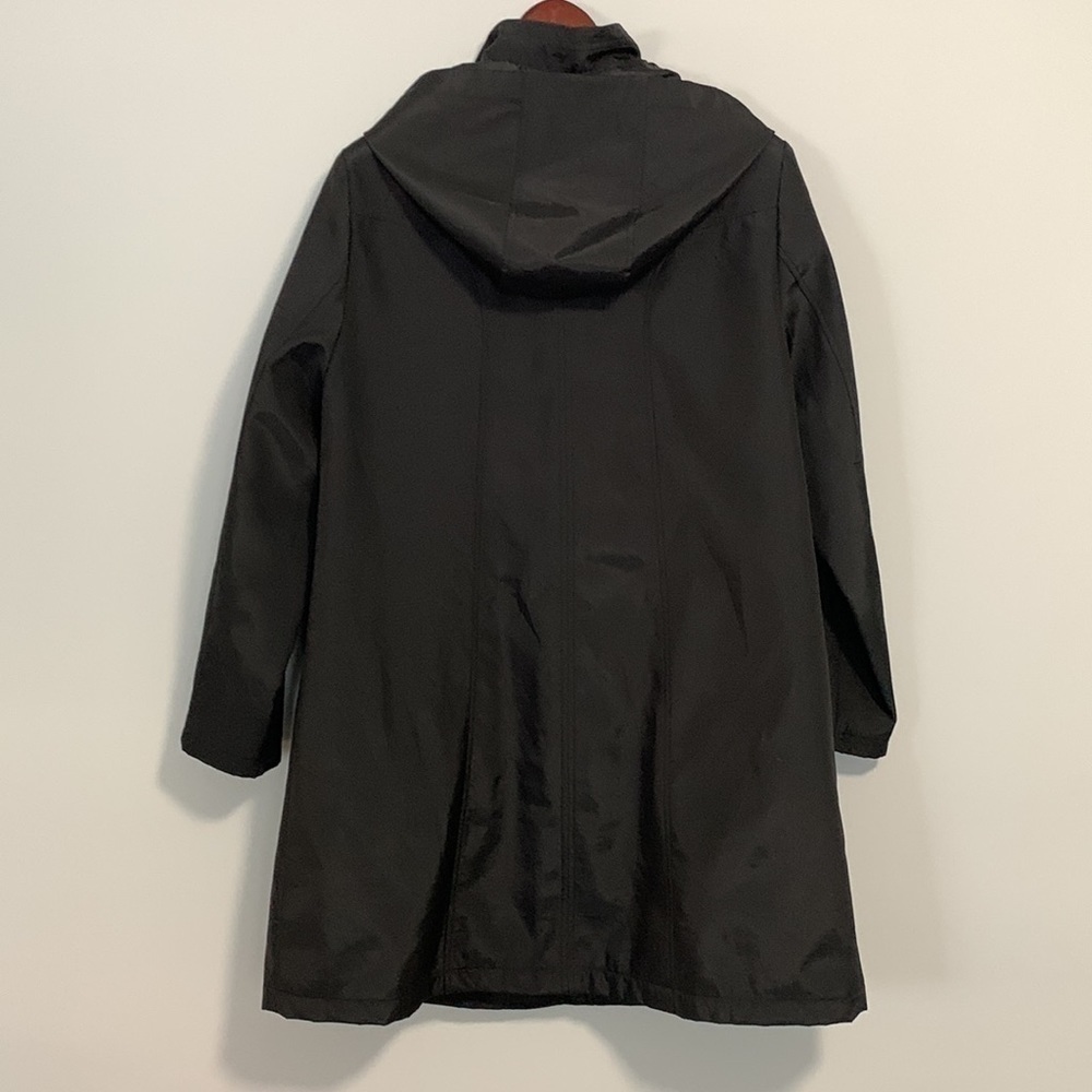 Cleo Petites Trench Coat with Removable Hood Colour Black Size Large - Picture 3 of 14